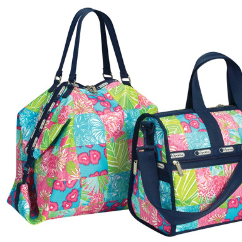 Lilly Pulitzer + LeSportsac Purr-fect Patch Crossbody/Med Duffle EC